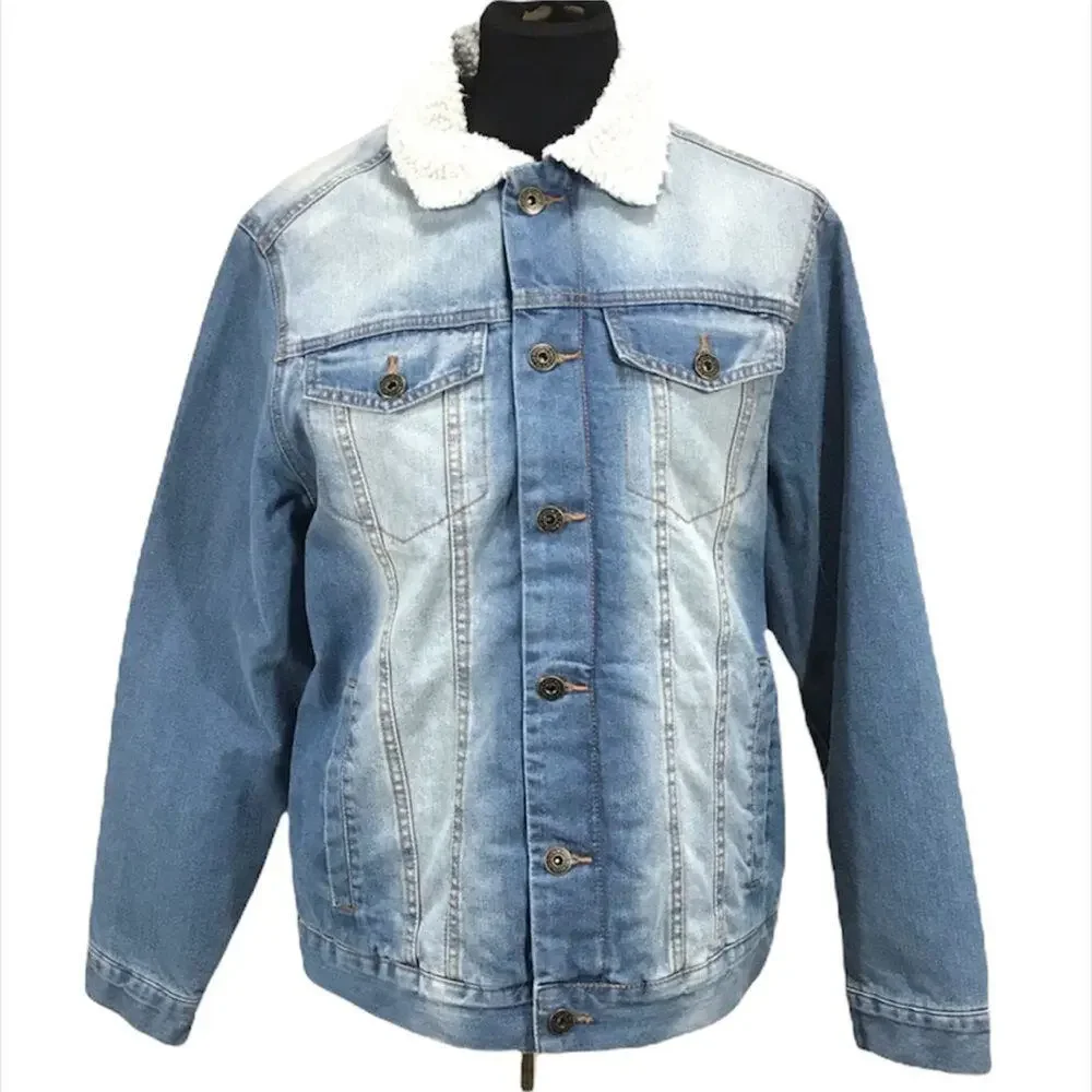 Brooklyn Cloth Fleece Lined Denim Jacket Blue Medium